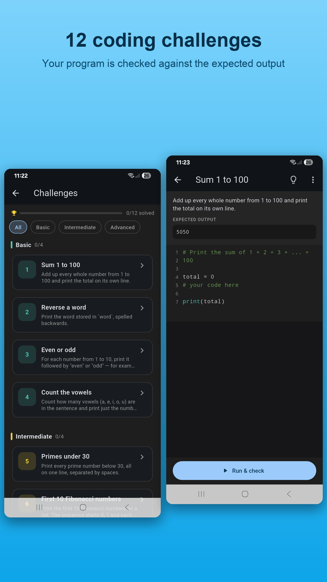 Coding challenges